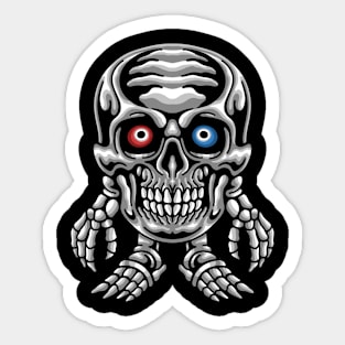 Skull Skeleton Call Me Frikibe Sticker